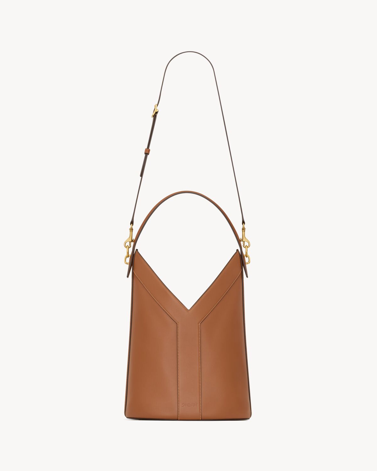 YSL Y top-handle bucket in leather - Image 1